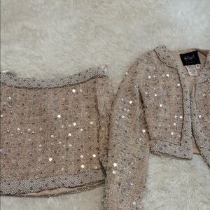 Mac Duggal Pearl and Crystal Embellished Garment